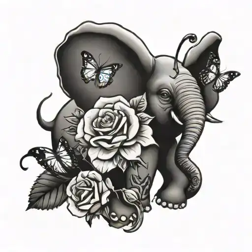Elephant Butterfly Rose I Can Do All Things Through Christ Who Strengthens Me