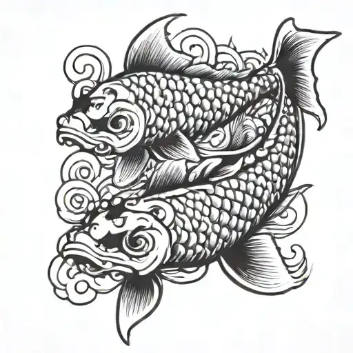 Koi Fish Swimming