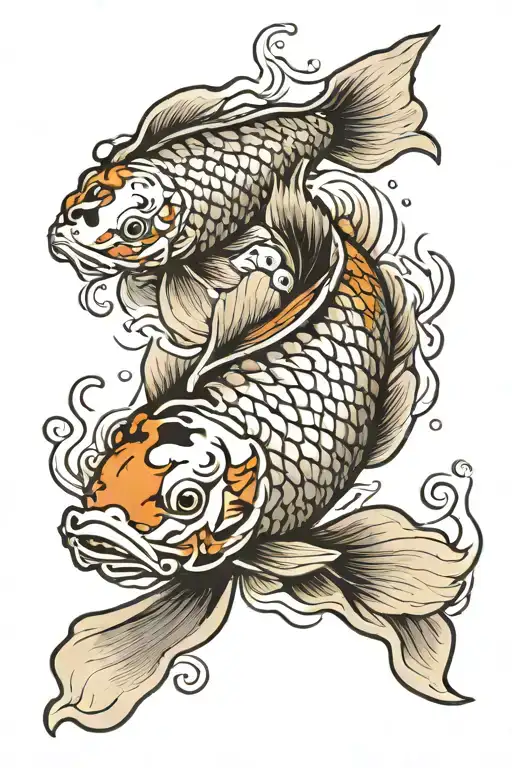 Koi Fish Swimming