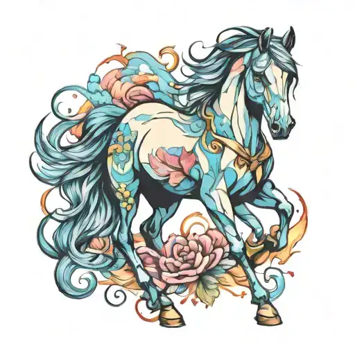 Colorful Watercolor Horse