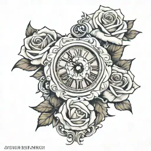 Rose With A Clock On Her Neck