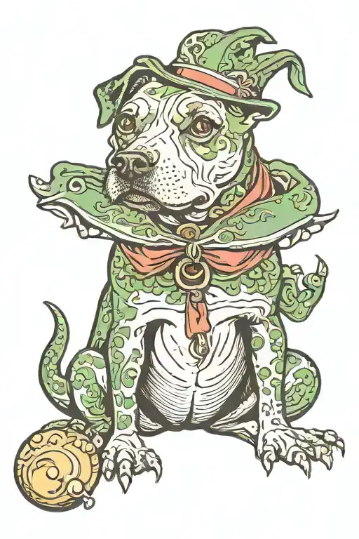 Dog With Frog Playing