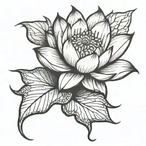 Lotus Flower Blooming But A Hand Made Of Thorns Is Trying To Pull It Down