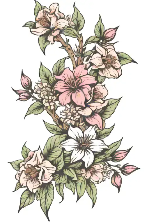 June July March Birth Flower Bouquet