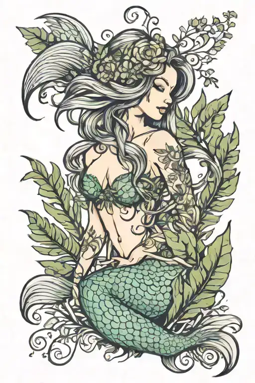 Mermaid With Ferns