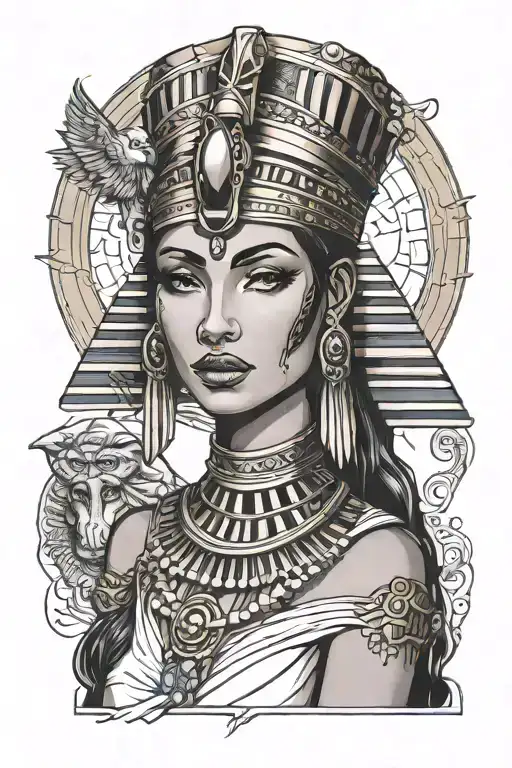 Egytian Cleopatra Egyptian Goddess As A Portrait