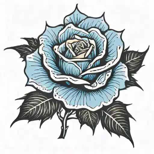 Blue Rose With Black Thorns