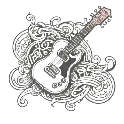 Guitar Audio Music Note Intertwined