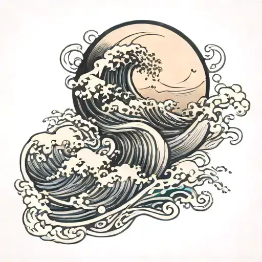 Moon And Wave
