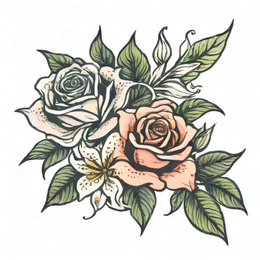 Rose And Lilly Flower