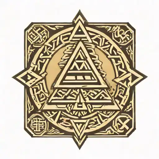 Valknut And Vegvisir Symbol
