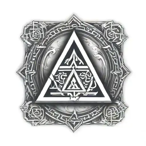 Valknut And Vegvisir Surrounded