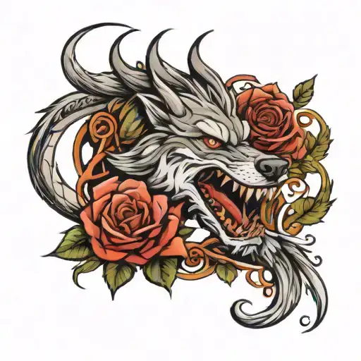 Wolf Rose Dragon Wrapped