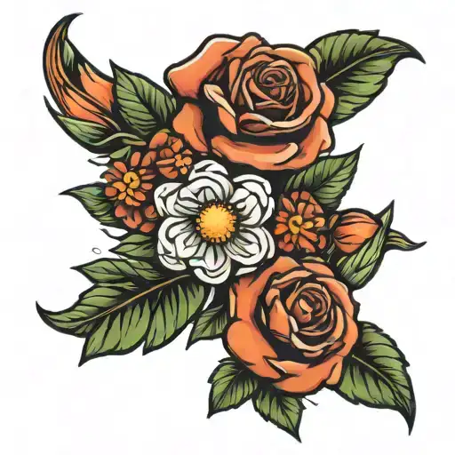 Rose And Daisy Bouquet