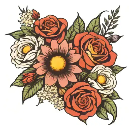 Daisy And Rose Bouquet