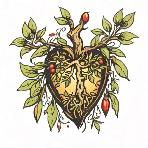 Olive Tree Heart Hanging Dead Blood