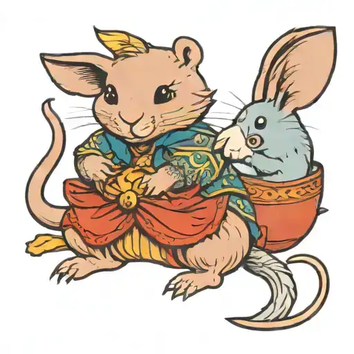 Elephant Hamster Stabbing A Bunny