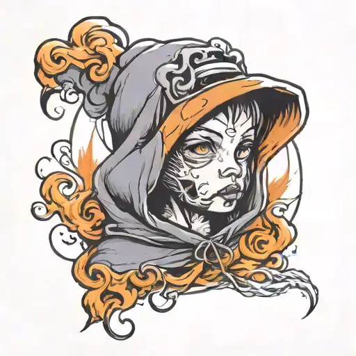 Childhood Hood Wrapped In Smoke