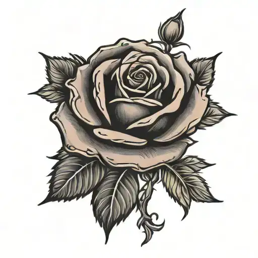 Black Rose With Roman Numeral Behind It