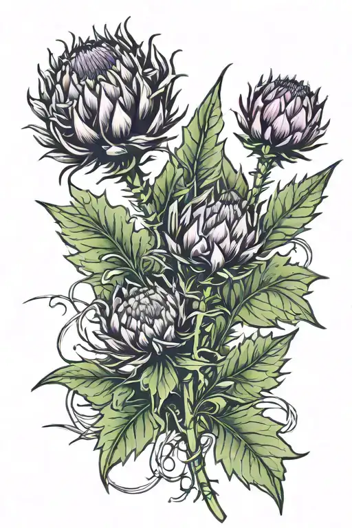 Thistle Ans Shamrock Intertwined