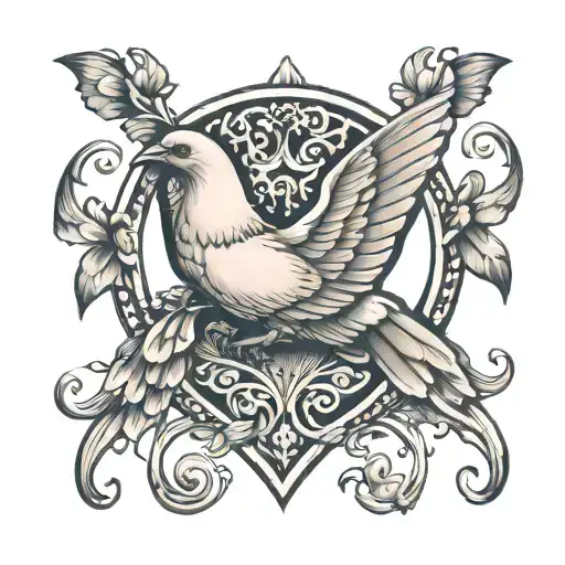 Dove Butterfly Heart Intertwined