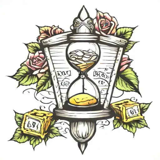 Hour Glass With Money