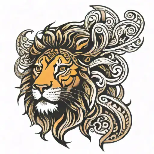 Jesus Lion Black Work Tribal