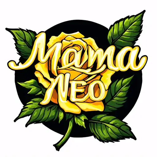 Yellow Rose With Stem Spelling Mama