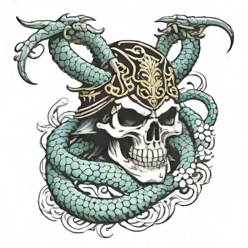 Skull Samurai Snake
