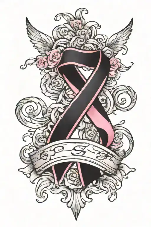 Sigilism Tattoo Black With Pink Ribbons