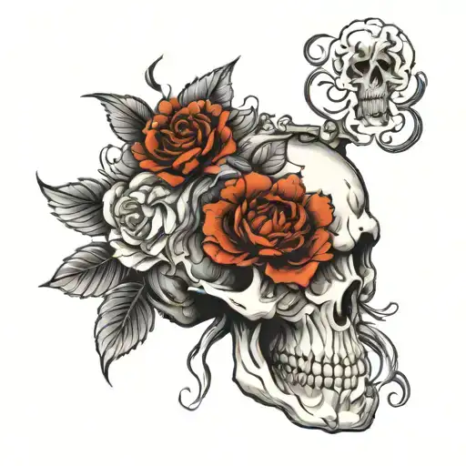 Skull And Flower