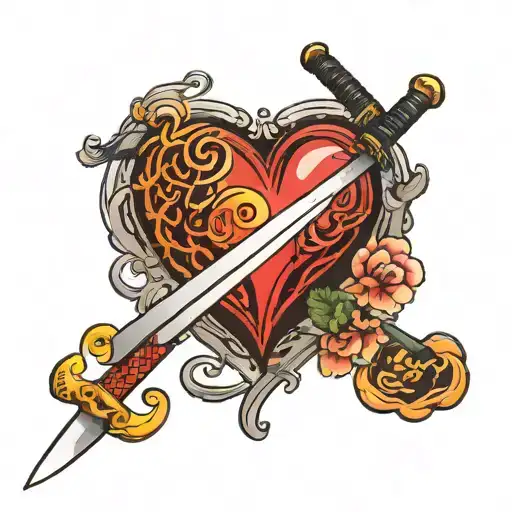 Katana Sword With A Prieced Heart