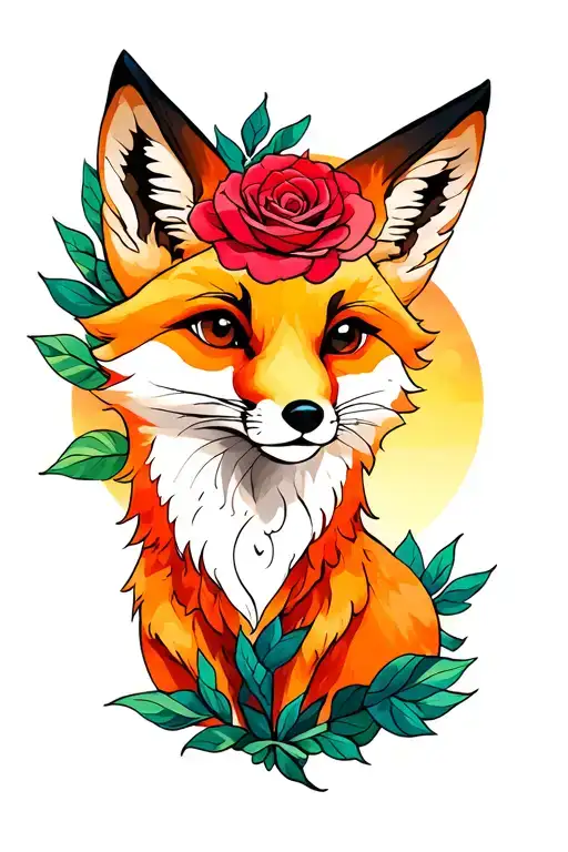 The Little Prince Fox Rose Sunset