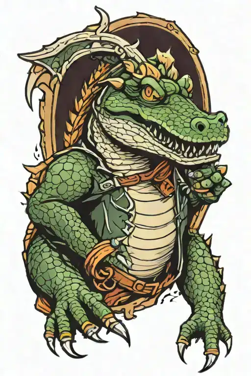 Gator Wrapped Around A Dagger