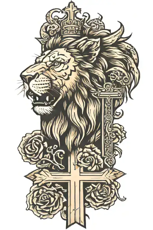 Cross Lion Jesus