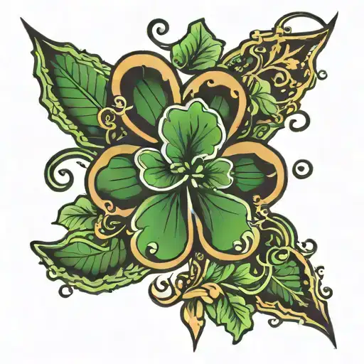 Four Leaf Clover And 444
