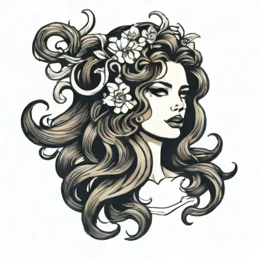 Lana Del Rey Medusa Traditional Style