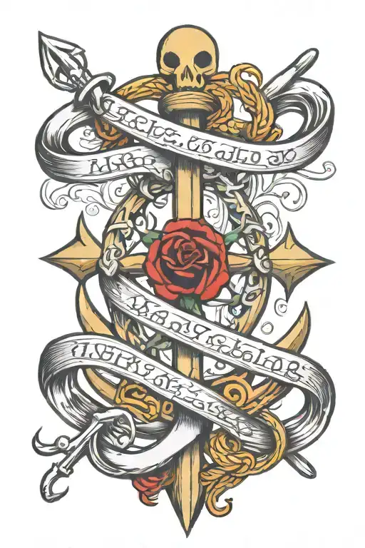 Infinity Symbol Merged With Names And An Anchor