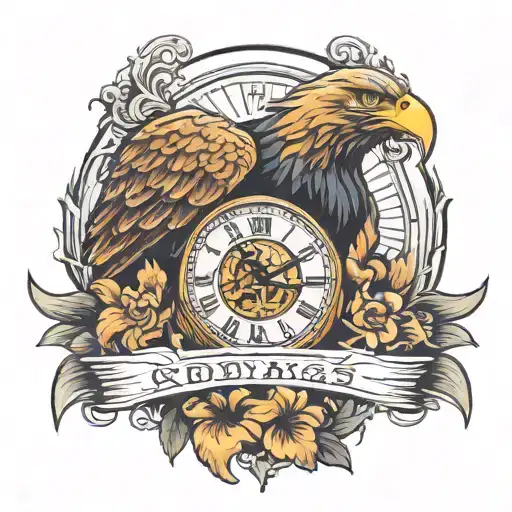 Clock Memorial With Eagle Rest In Peace Symbol Made