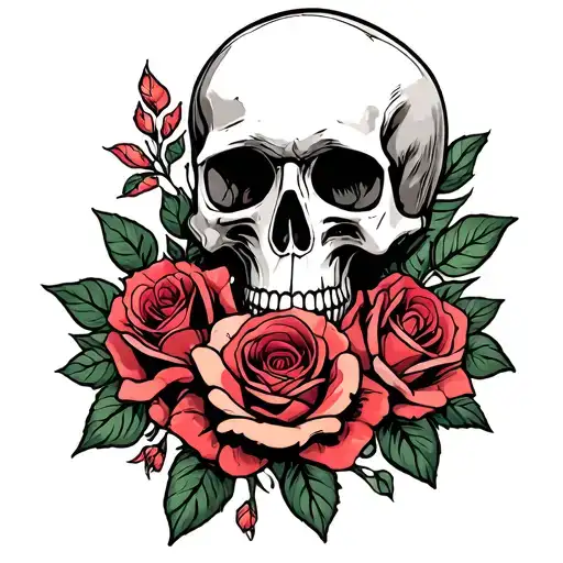 Skull And Roses Lined