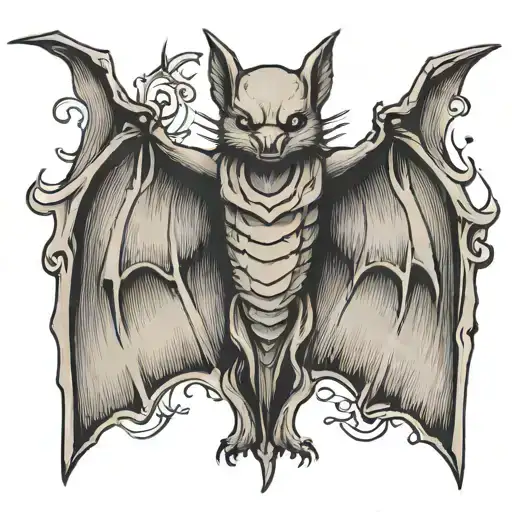 Bat Spreading Wings