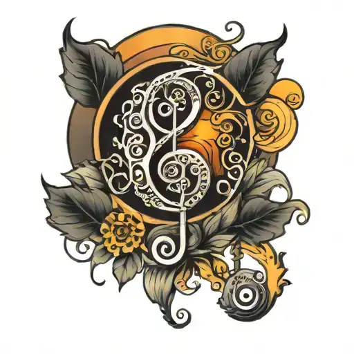 Bass Clef Inside A Sun Setting