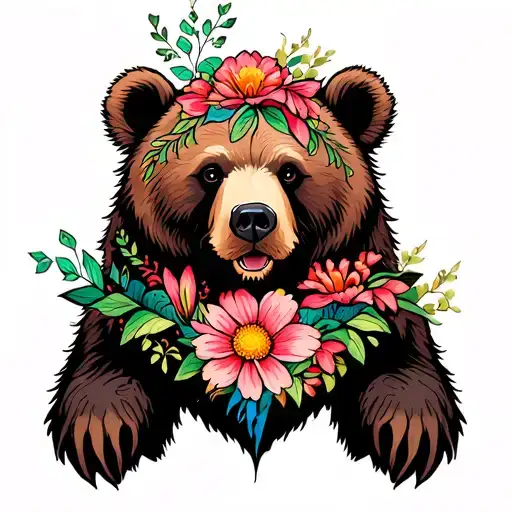 Bear And Flower