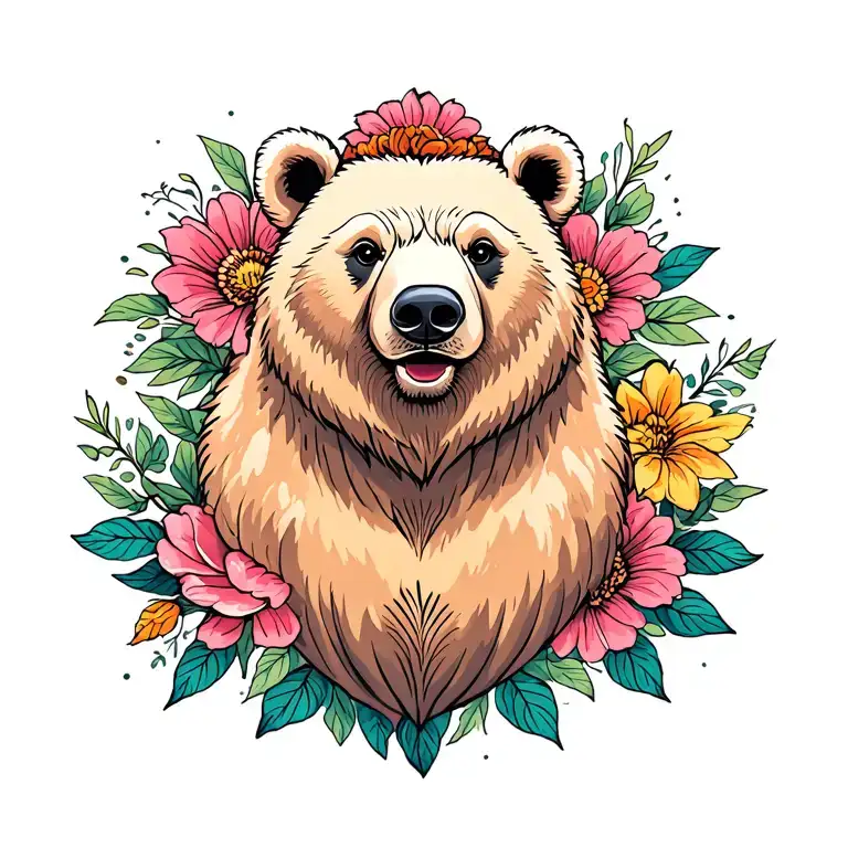 Bear And Flower