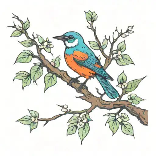 Bird On Branches Chatting