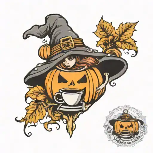Planchette Pumpkin Witch Brewing Coffee