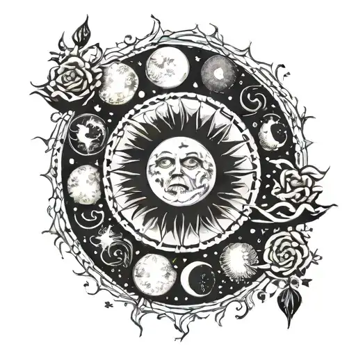 Full Moon Phases One Below The Other