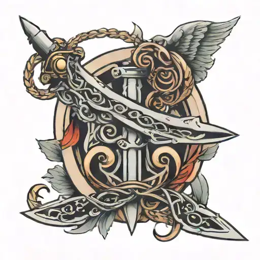 Infinity Airplaine With Sword Intertwined