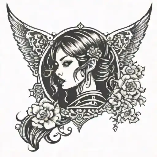Girl In Japanese Style Gothic Font