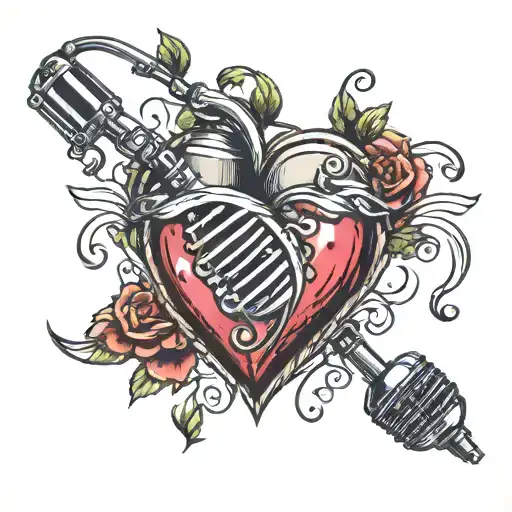 Mic Music Notes Heart